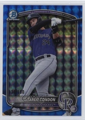 2025 Bowman Draft Chrome Blue Geometric Refractor 136/150 Charlie Condon tw0