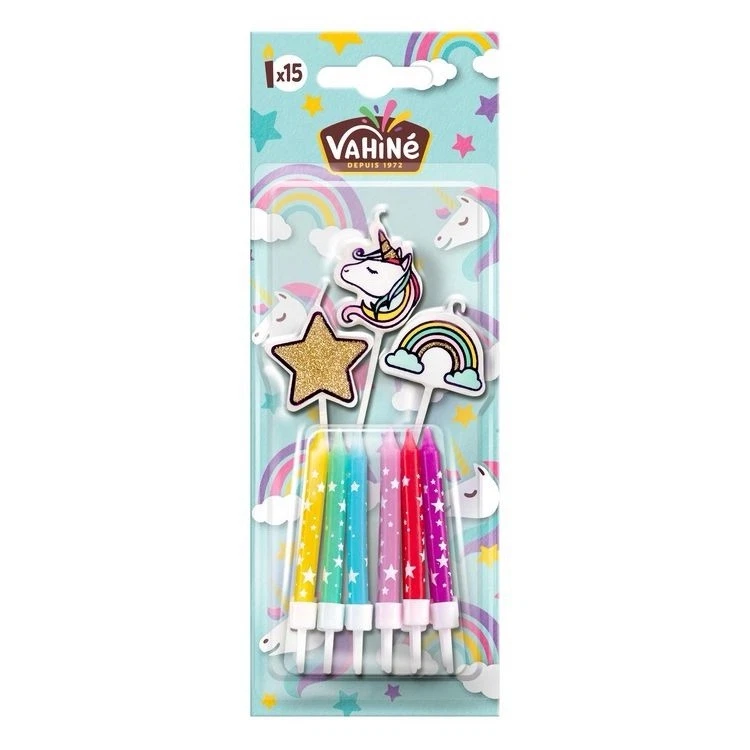 VAHINE bougie licorne pour gâteau d'anniversaire - Photo 1/1