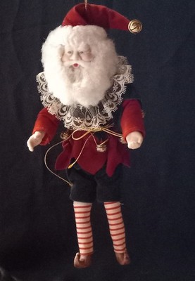 Vtg. Collectible Hanging Santa Elf Collection 9 in. #M-R.   FL#4