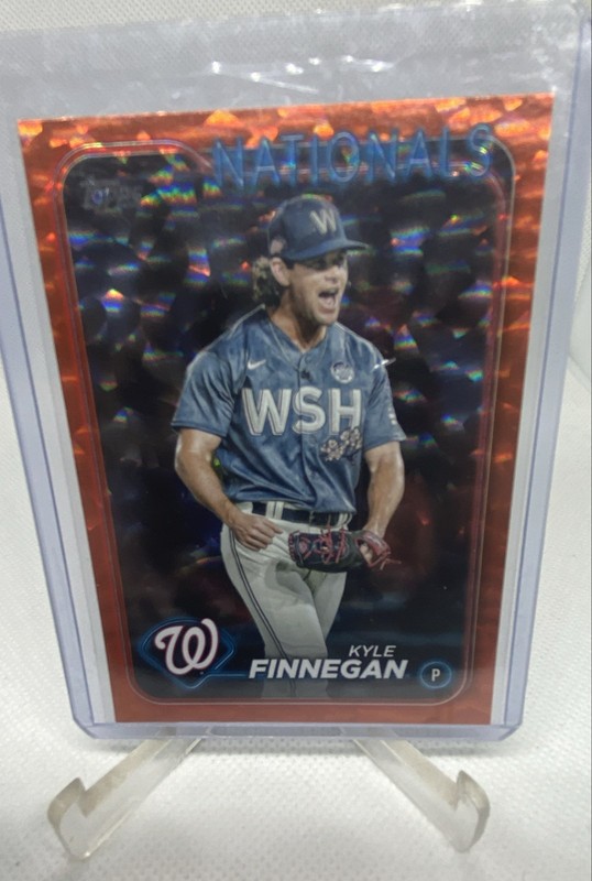 2024 Topps Series 1 - Kyle Finnegan #153 Orange Crackle Foil /299