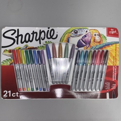 {I} 21 Count Pack of Sharpie Markers - NEW - Mix of Fine & Ultra Fine Tips