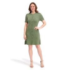 French Connection Sage Green Ribbed Mini Dress