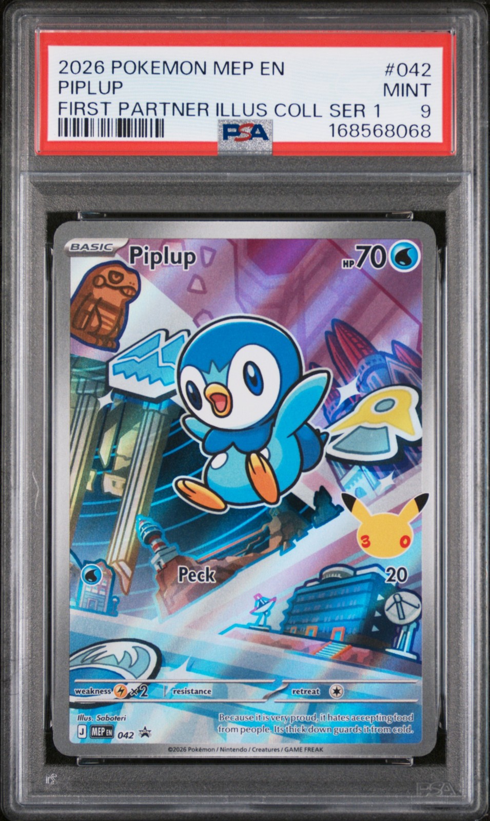 2026 POKEMON MEP EN-ME BLACK STAR PROMO #042 PIPLUP PSA 9