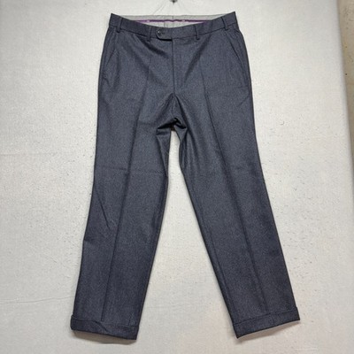 Hiltl The Ultimate Trousers 100% Wool Pants Romania Gray Super 100's 36x30.5 Men