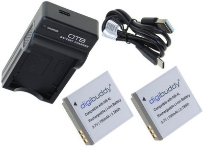2x Ni-MH Akku NB-4L + Ladegerät für CANON Digital Ixus 30 40 50 55 60 65 70 75