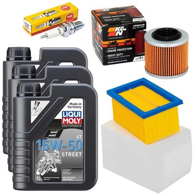 Wartung Ölfilter Luftfilter Öl 3L Set Zündkerze für BMW F 650 GS Dakar 2000-03