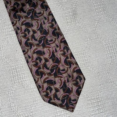 Pierre Balmain Dress Tie Mens Size 63  3.75  Purple Geometric Business Formal