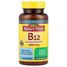 Vitamin B12, Maximum Strength, 5,000 mcg, 60 Softgels