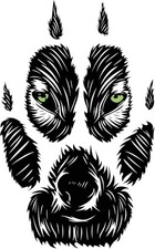 Wolf Paw Wolf Face Decals For Car Truck Bumper Window Mirror Wall - Black
