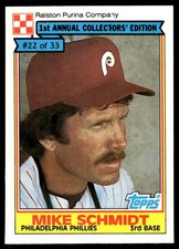 Mike Schmidt 1984 Topps Ralston Purina #22 Philadelphia Phillies FREE SHIPPING