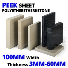Natural PEEK Sheet Polyetheretherketone Board 100mm Width, 3mm-60mm Thick
