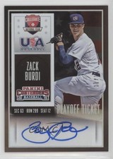 2015 Panini Contenders USA Baseball Playoff Ticket 11/15 Zack Burdi #53 Auto 0f8