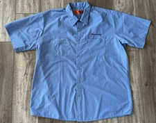Red Kap Men’s Short Sleeve Industrial Stripe Work Shirt 2XL Blue *Engineering*