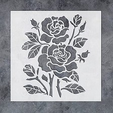 Rose Floral Bouquet Stencil Template Reusable for Wall Art, Boho DIY Crafts, Hom