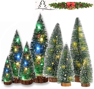 Mini Weihnachtsbaum mit LED-Lichtern Xmas Home Tabletop Decor Tannenbaum
