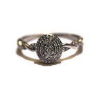 10k white gold .40ct round cluster diamond engagement ring band 3.6g vintage — photo 2