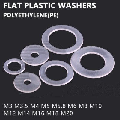 #ad Plastic PE Nylon Flat Washer Form A Gaskets M3 M4 M5 M6 M8 M10 M12 M14 M16 M20 $17.49
