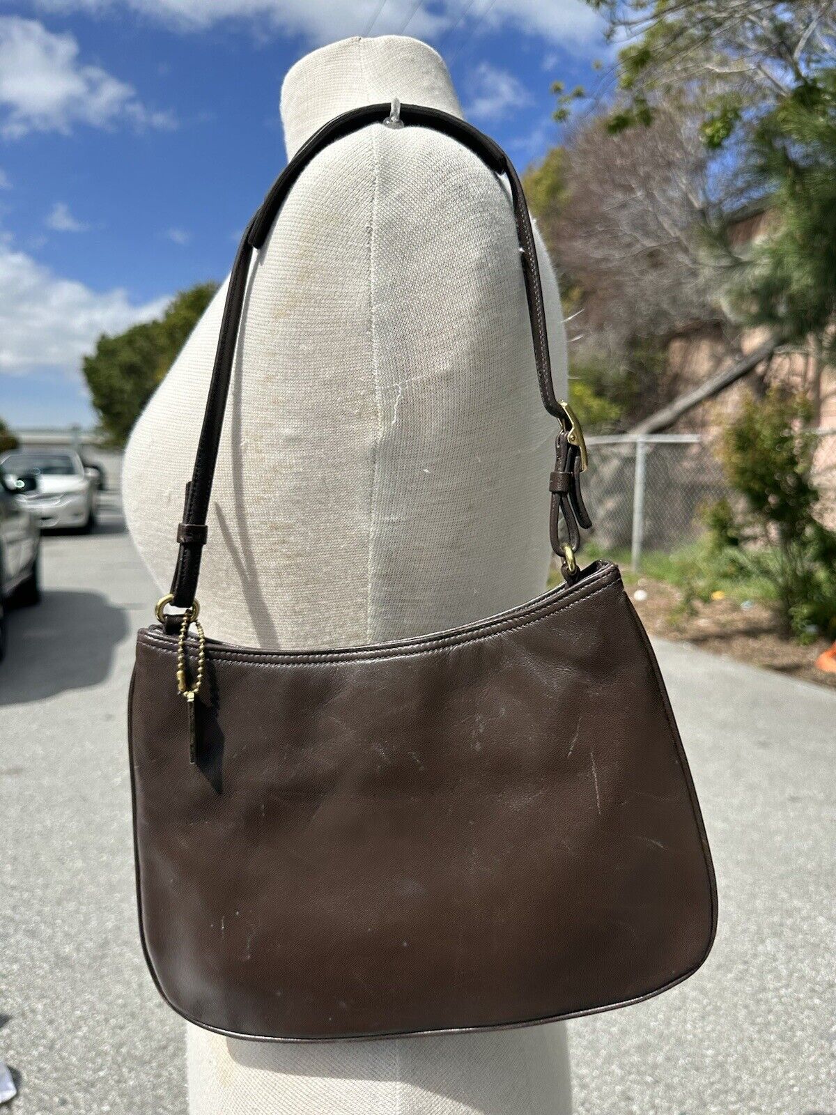 Coach Purse leather Brown Hobo Handbag Bag Shoulder Bag Vintage E1k-81s5  Womens