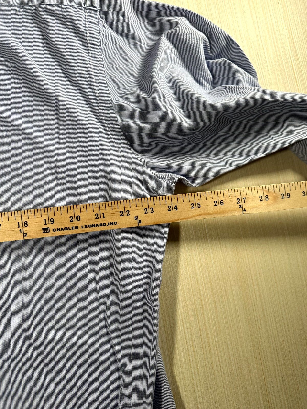 Ralph Lauren Dress Shirt Mens 15.5 White Blue Pinstripe Long Sleeve Button Down thumbnail 5