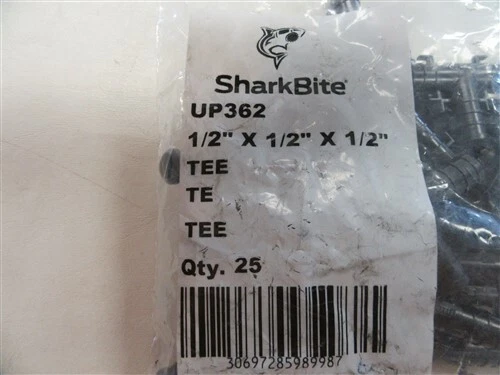 SHARKBITE 1/2" PEX CRIMP POLY TEE (SET OF 25) UP362 - Image 4 of 4