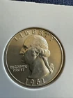 1961 US Washington Uncirculated Silver Quarter (Free Worldwide Shipping)