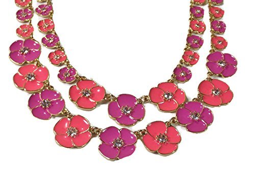 FILA Collana corta Kate Spade 302246 floreale svolazzante 2 file corallo rosa