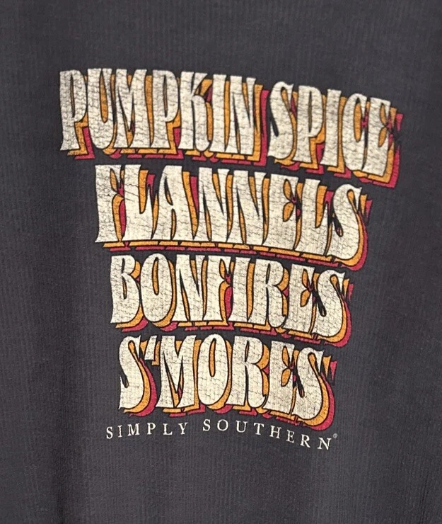 Sudadera Simply Southern Acanalada Mezcla Algodón Talla 2XL Franela Temática Otoño, Usada en Excelente Condición Foto 2 de 4