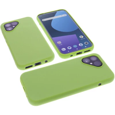 BLUE-HANDY Hülle für Fairphone 5 Tasche Schutz Handytasche TPU Gummi Case Grün
