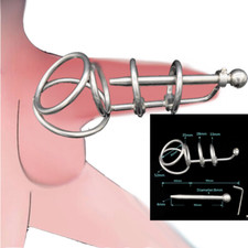 Stainless Steel Male Chastity Cage Belt Device With Urethra Dilator Plug BDSM