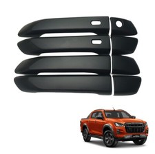 4DR MATTEBLACK DOOR HANDLE COVER TRIM For 2019-2022 Isuzu D-Max MU-X LASER HOLES