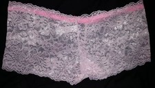 Light Pink, Floral Lace Boyshorts Panties, One Size, Medium, New  