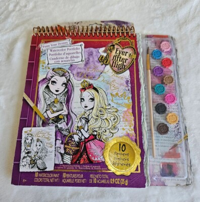 New Mattel EVER AFTER HIGH Watercolor Paint 10 Poster Portfolio Monster Art Set