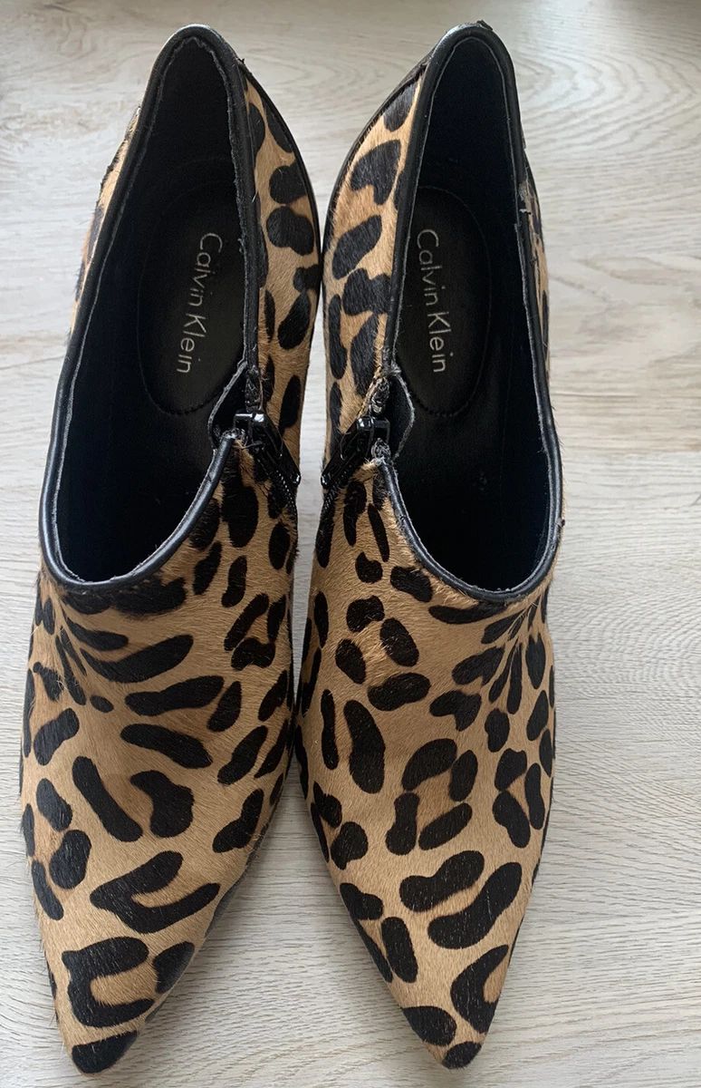 Calvin klein leopard booties deals