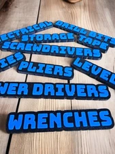 Personalized Toolbox Magnetic Labels (10 Pack) – 3D Printed Tool Drawer Organize