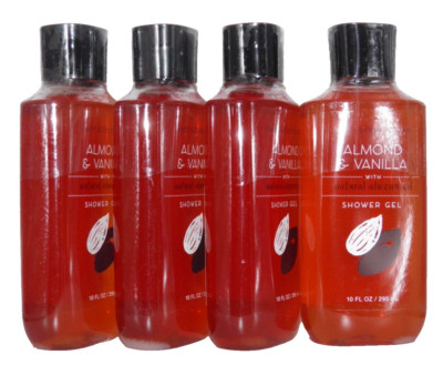 4 PACK Bath & Body Works ALMOND VANILLA  Shower Gel SEALED RETIRED 