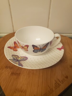 Laura Ashley Butterfly Tasse & Untertasse 2010 - Fine Bone China
