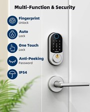 Fingerprint Front Door Lock Set - Zomnua Keyless Entry Door Lock with Handles