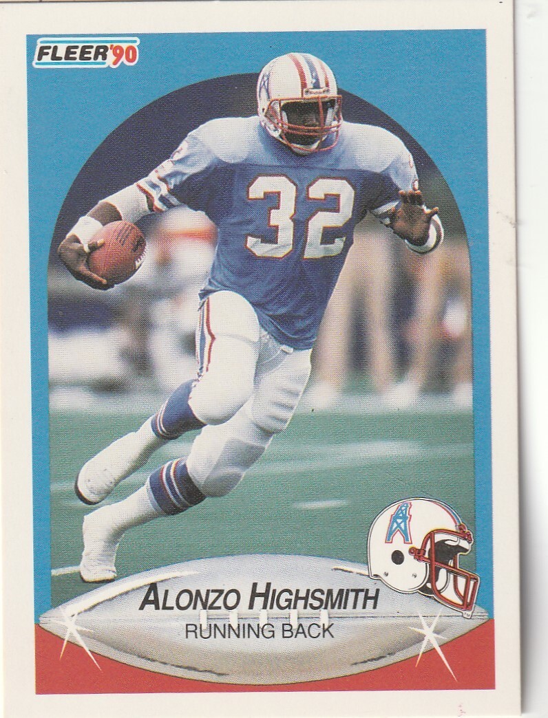 FREE SHIPPING-MINT-1990 Fleer Alonzo Highsmith #129 OILERS