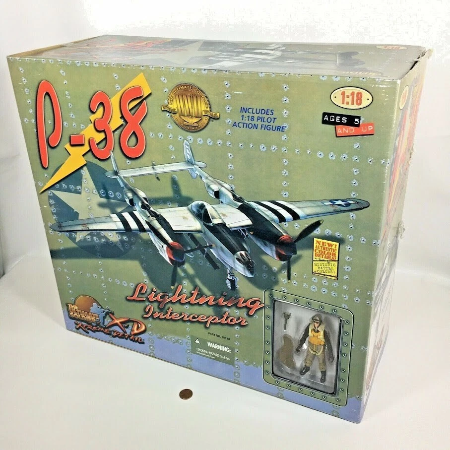Ultimate Soldier XD P-38 Lightning Interceptor 1:18 WWII Airplane Bomber 10128