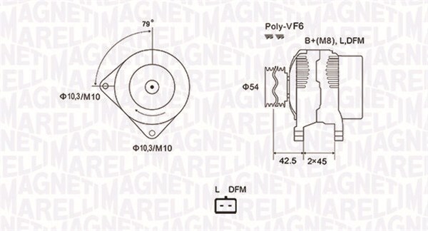 MAGNETI MARELLI 063731879010 Alternator for CITROËN,FIAT,PEUGEOT