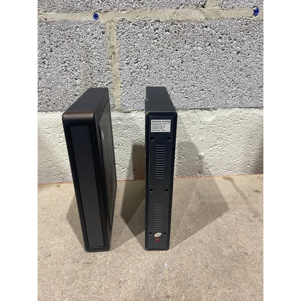 Pair Hitachi Side Speakers Black 4-Ohms Headphone Jack for AX-M133 Stereo System - Image 4 of 4