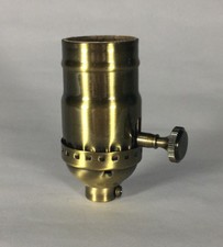 On/Off Function Antique Solid Brass Industrial Style Turn Knob Lamp Socket 274A