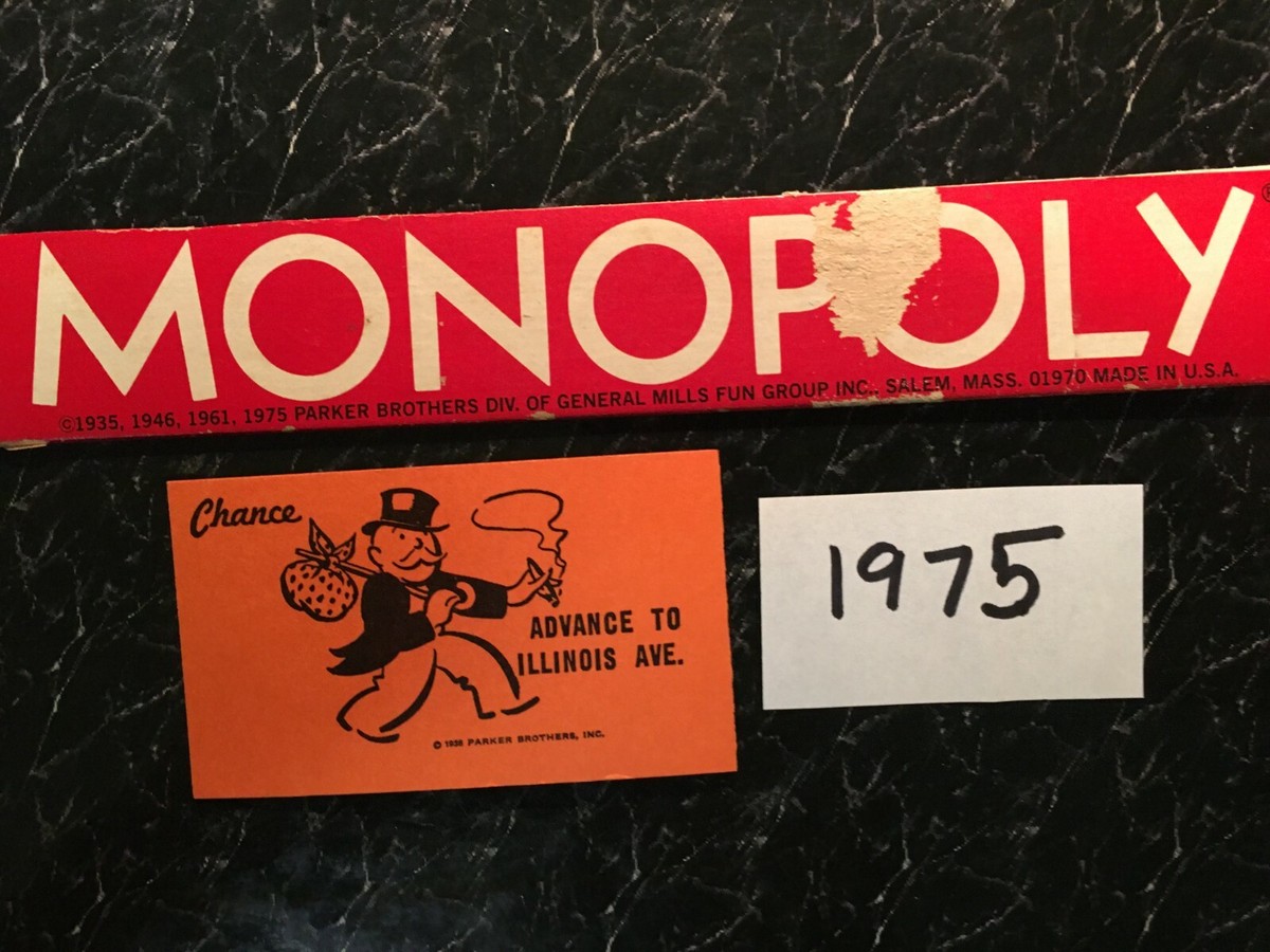 Monopoly 1975 ADVANCE TO ILLINOIS AVE Chance Card Replacement