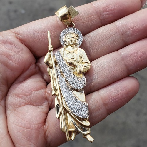 Big 14k Gold Saint Jude Pendant charm 