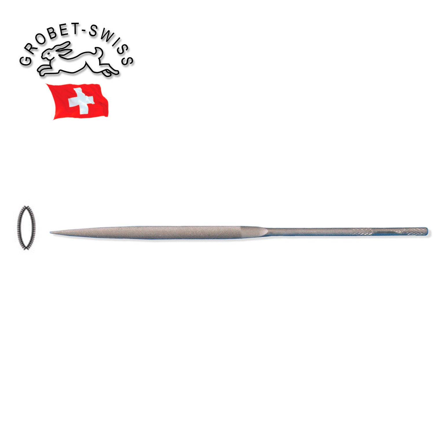 Grobet Swiss Crossing Needle Files, 7" (180mm) Length, (Cut 1 Cut 3
