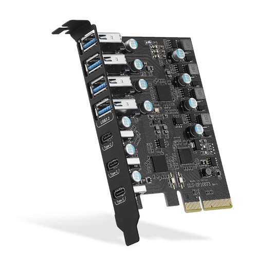 High-Speed USB3.1 PCIE Card with 7 Ports, 4 Type-A and 3 Type-C for Desktop - 第 1/14 張圖片