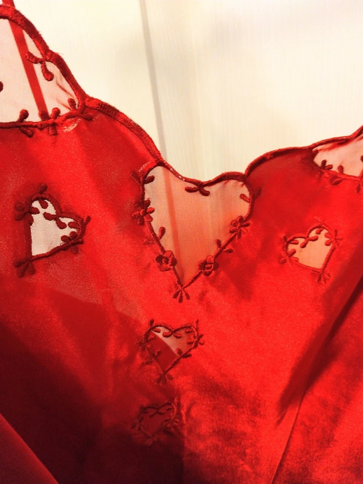 Lord & Taylor Rojo Satén Bebé Muñeca Ropa de Dormir Talla Grande Satinado Vestido Foto 4 de 4