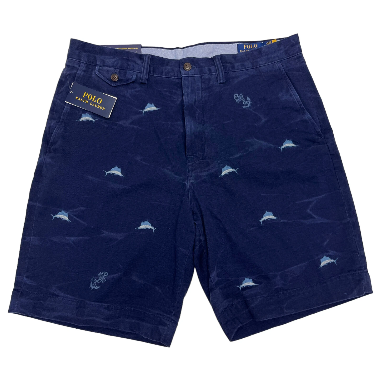 Polo Ralph Lauren Classic Fit 9" Sailfish Nautical Shorts Navy Blue $125
Opens in a new window or ta