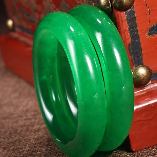 Pulsera Regalo Noble Verde Emperador Jade Hielo Alto Cosecha Rural Temprana (2) Foto 3 de 4