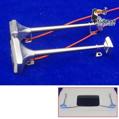 1/14 1Pair Metal Horns with LED for Tamiya RC Tractor Truck Car DIY Accessories - Picture 3 of 12